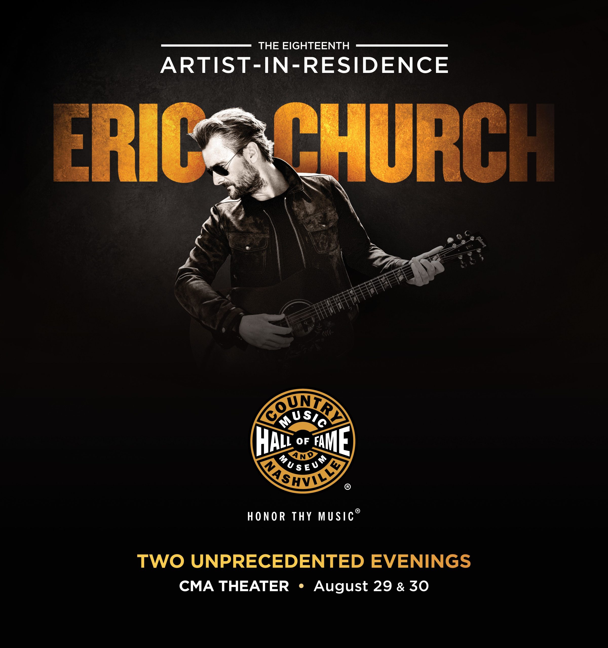 ERIC CHURCH TO SERVE AS 2023 ARTIST-IN-RESIDENCE AT THE COUNTRY MUSIC HALL OF FAME® AND MUSEUM