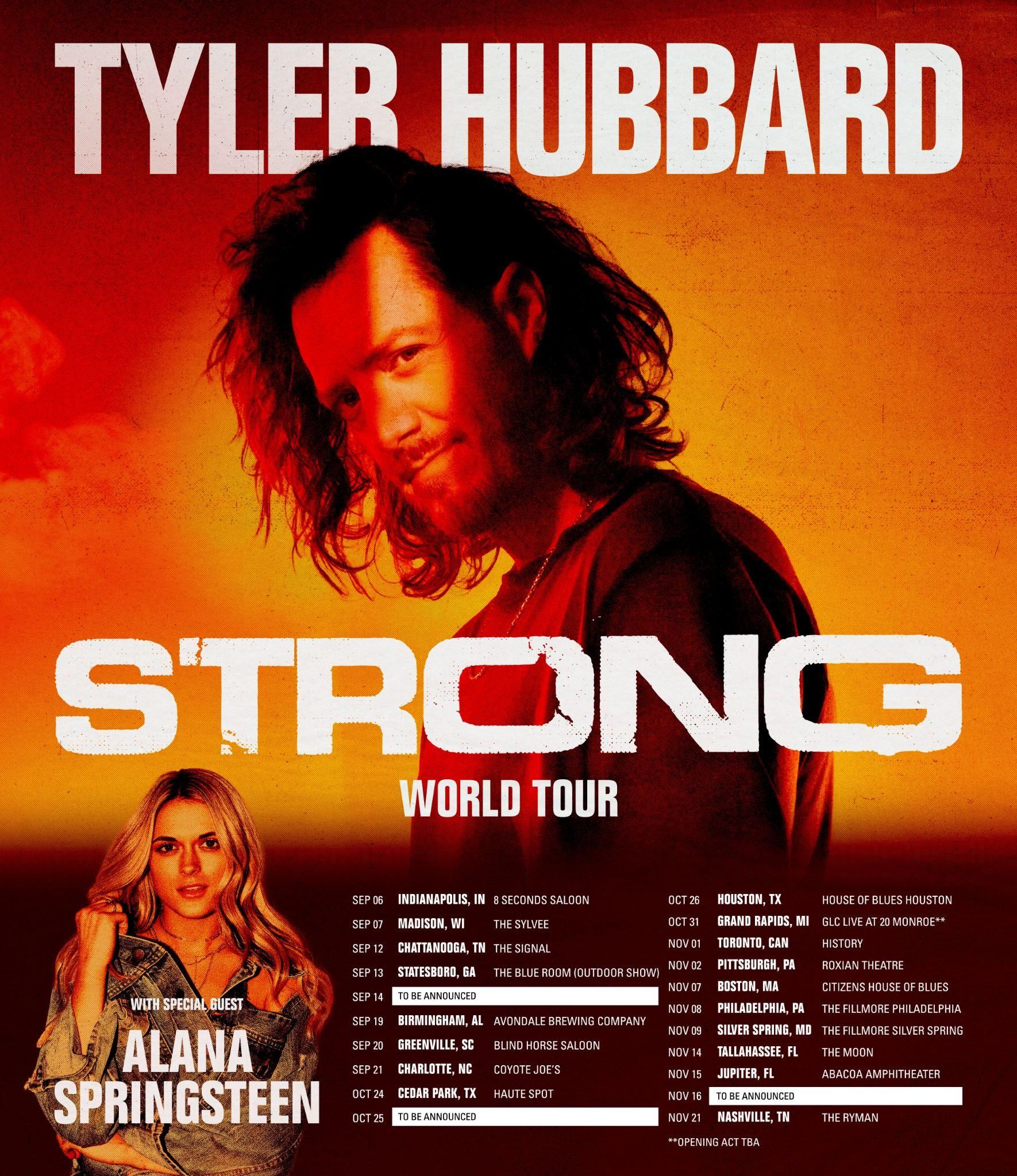 Tyler Hubbard Announces Strong World Tour UMG Nashville