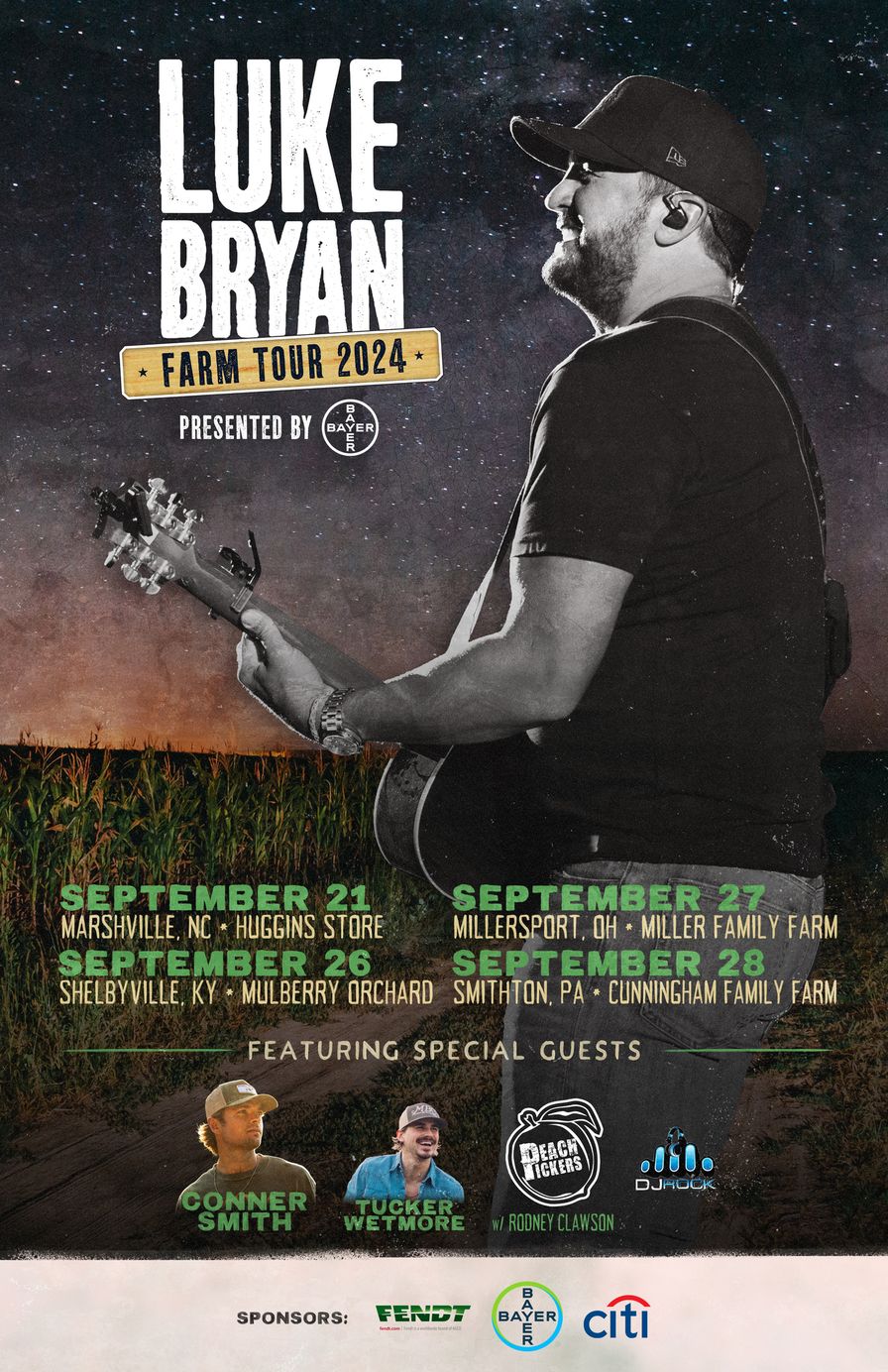 Luke Bryan Heads Back to the Farm in September: FARM TOUR 2024